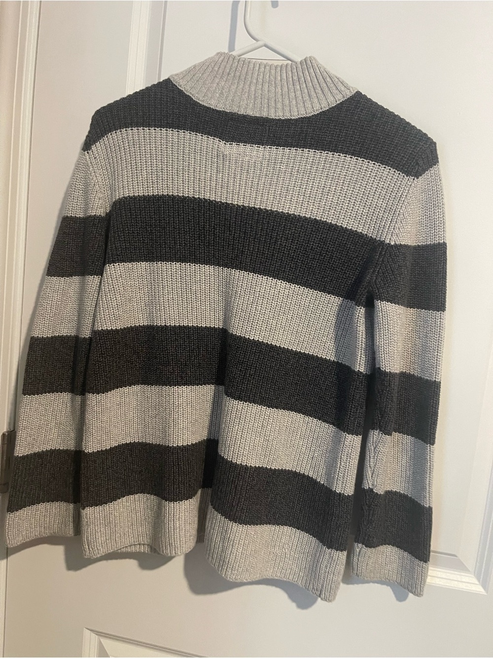OshKosh B'gosh Boys 14 Gray and Charcoal Striped Henley Crewneck Sweater - Picture 7 of 11